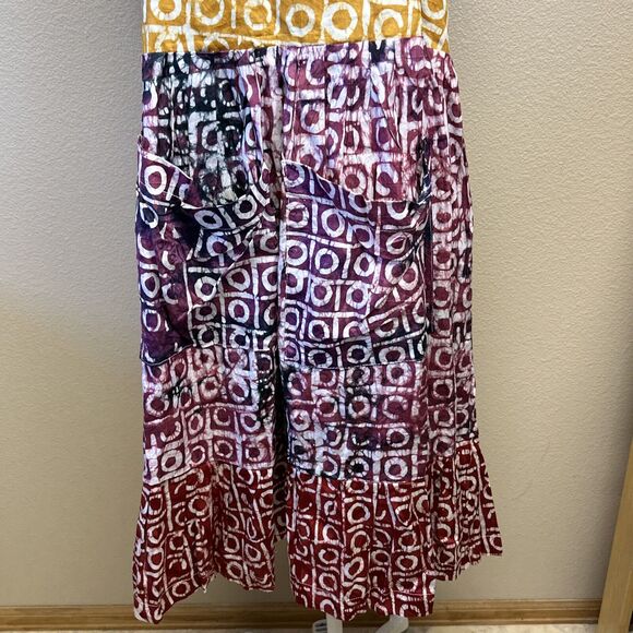 Busayo NWT Women's Large Tiered Dress Africa Prairie Cottage Core Boho Island - Picture 5 of 10
